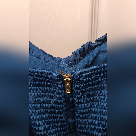 Altar'd State Small Blue Corset Satin Tiered Mini Melney Dress - Picture 7 of 17